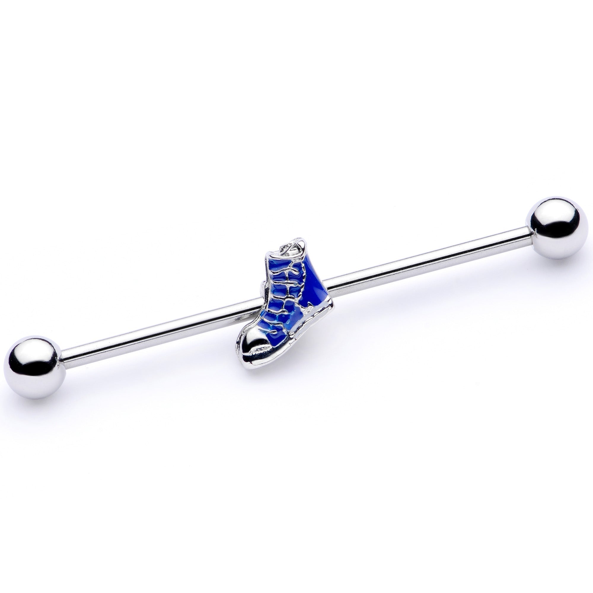 BodyCandy 14G Blue High Top Sneaker Industrial Barbell 38mm — main product shot