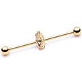 BodyCandy 14G Gold Tone Fast Food French Fries Industrial Barbell 38mm — main product shot