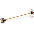 BodyCandy 14G Clear Black Yellow Gem Gold Tone Bee Industrial Barbell 38mm — main product shot