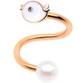 BodyCandy 14G 3/8 Clear Gem Rose Gold Tone Bird Spiral Twister Belly Ring — main product shot