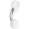BodyCandy 16G 1/4 Clear Speckled Acrylic Ends Curved Barbell — main product shot