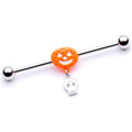 BodyCandy 14G Pumpkin Skull Halloween Dangle Industrial Barbell 38mm — main product shot