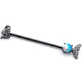 BodyCandy 14G Black Blue Mermaid Scale Tail Industrial Barbell 38mm — main product shot