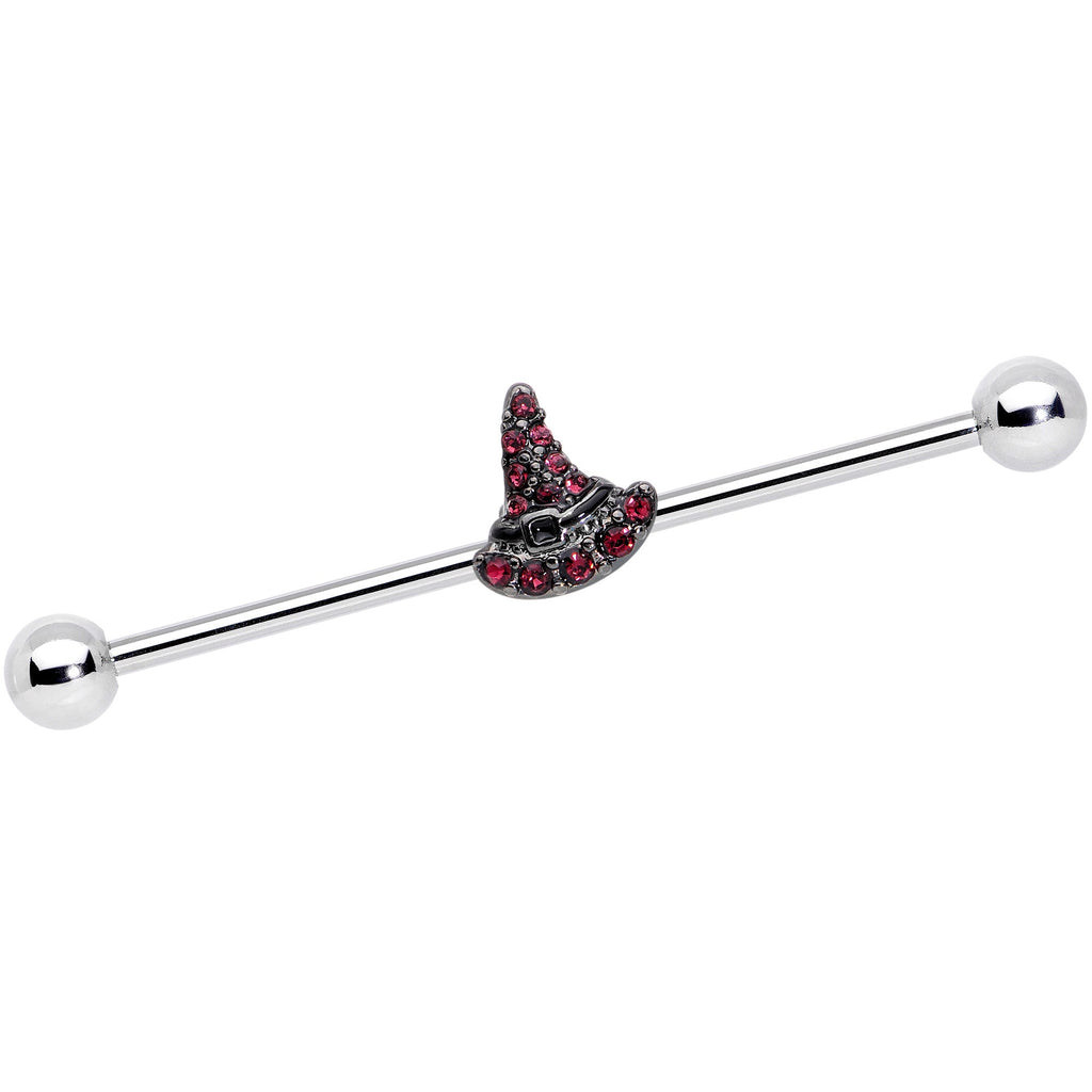 BodyCandy 14G Purple Gem Witch Hat Halloween Industrial Barbell 38mm — main product shot