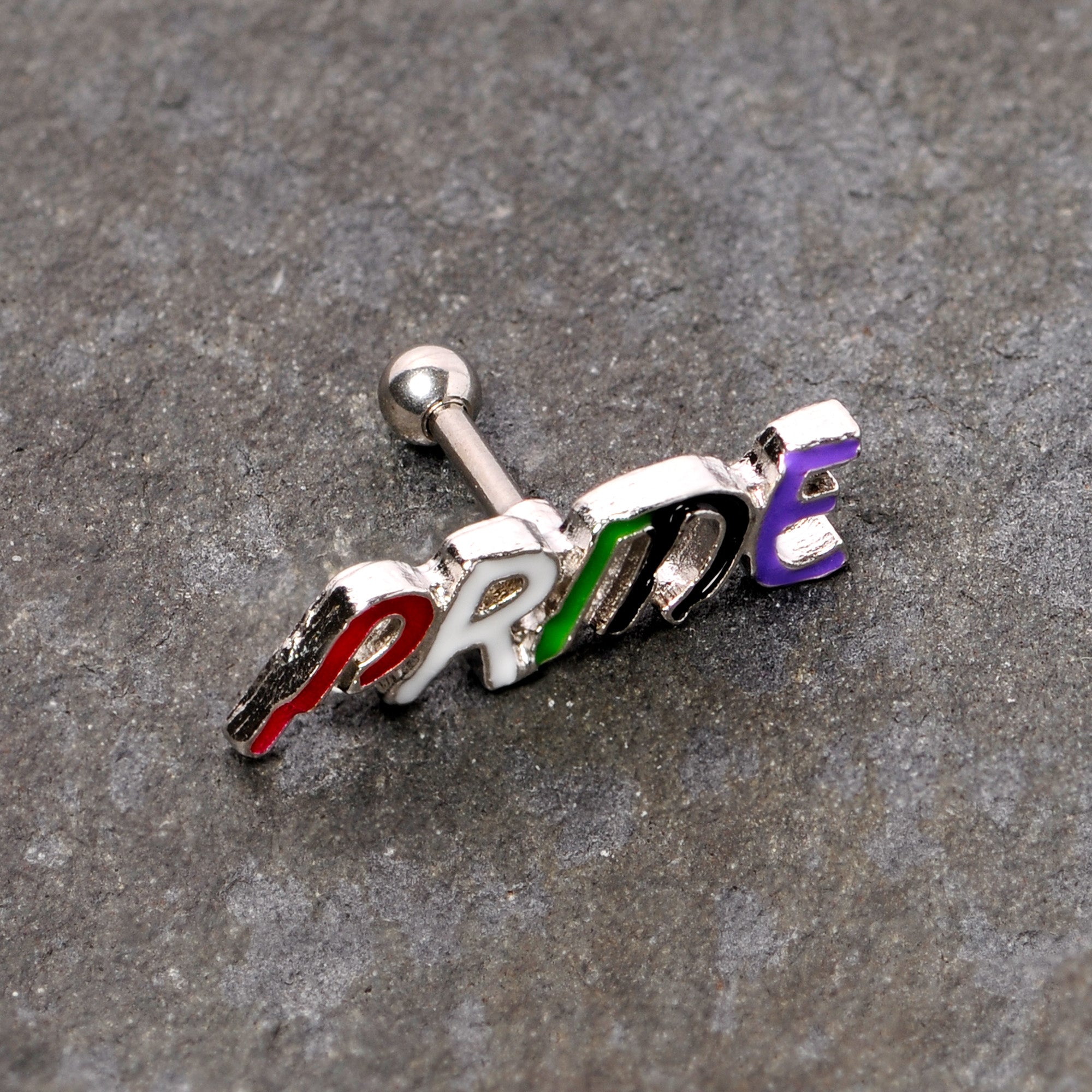 BodyCandy 16G 1/4 Multicolor Rainbow Pride Cartilage Tragus Earring — lifestyle context