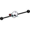 BodyCandy 14G Black PVD Rose Skull Halloween Industrial Barbell 38mm — main product shot