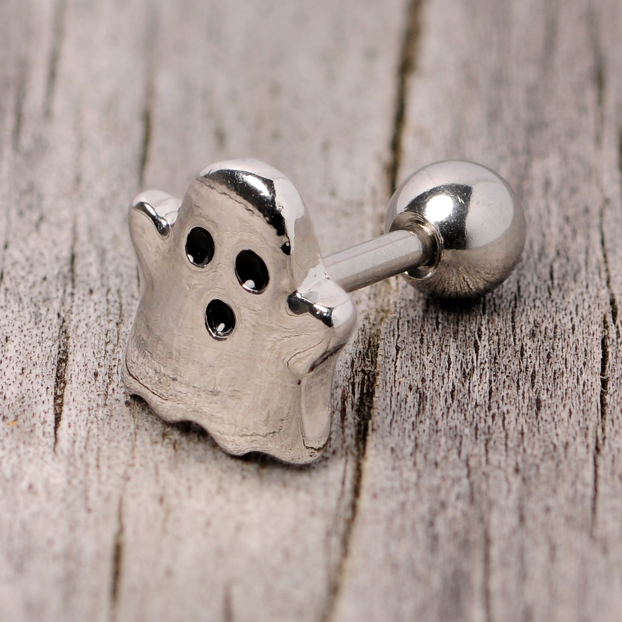 BodyCandy 16G 1/4 Spooky Ghost Halloween Cartilage Tragus Earring — alternative angle