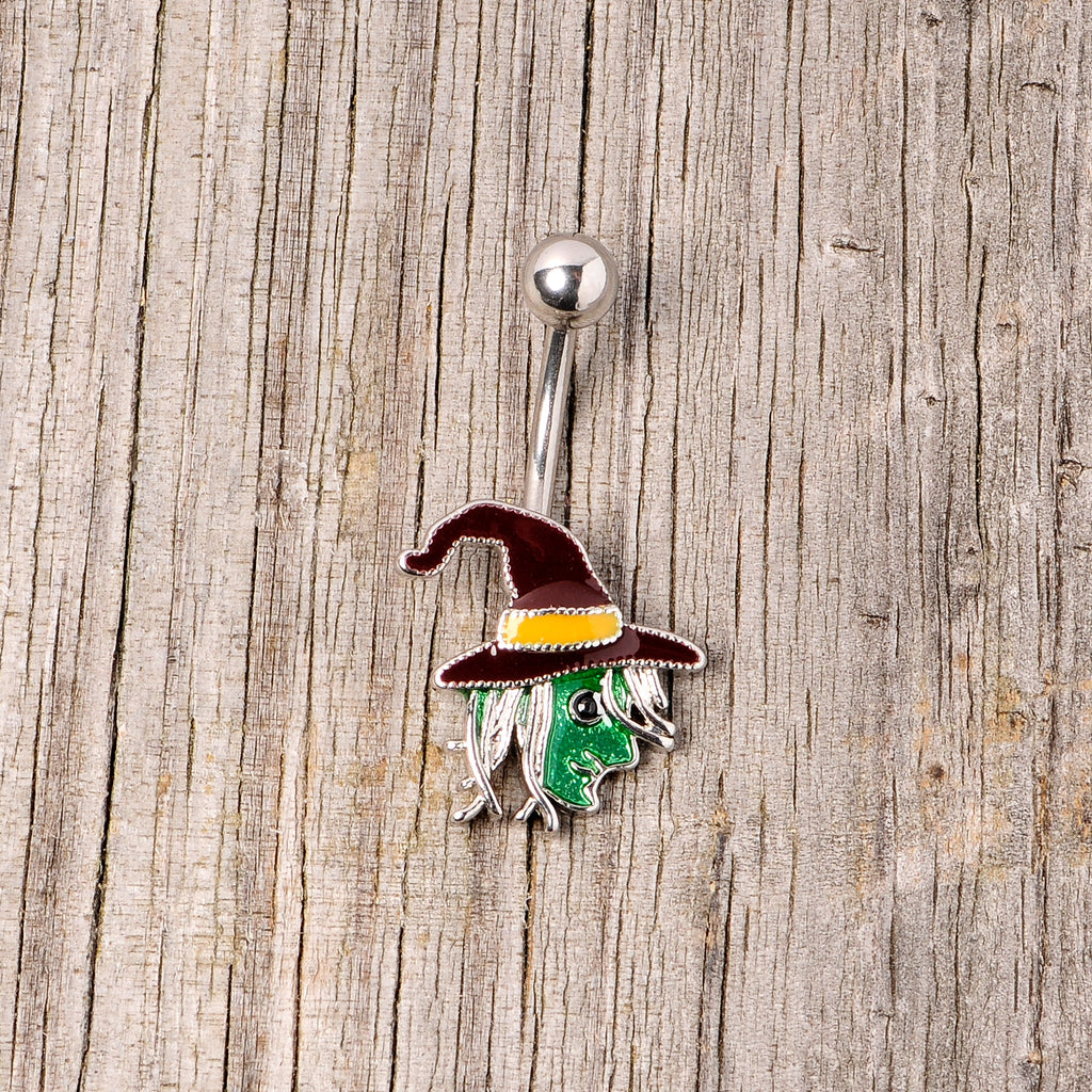 BodyCandy Ghastly Green Woods Witch Halloween Belly Ring — back view