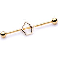 BodyCandy 14G Gold Tone Hollow Cupcake Industrial Barbell 38mm — main product shot