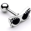 BodyCandy 16G 1/4 Clear Gem 50s Retro Sunglasses Cartilage Tragus Earring — main product shot