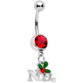 BodyCandy Red Gem Noel Winter Holiday Christmas Dangle Belly Ring — main product shot