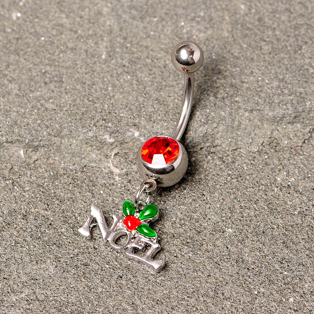 BodyCandy Red Gem Noel Winter Holiday Christmas Dangle Belly Ring — lifestyle context
