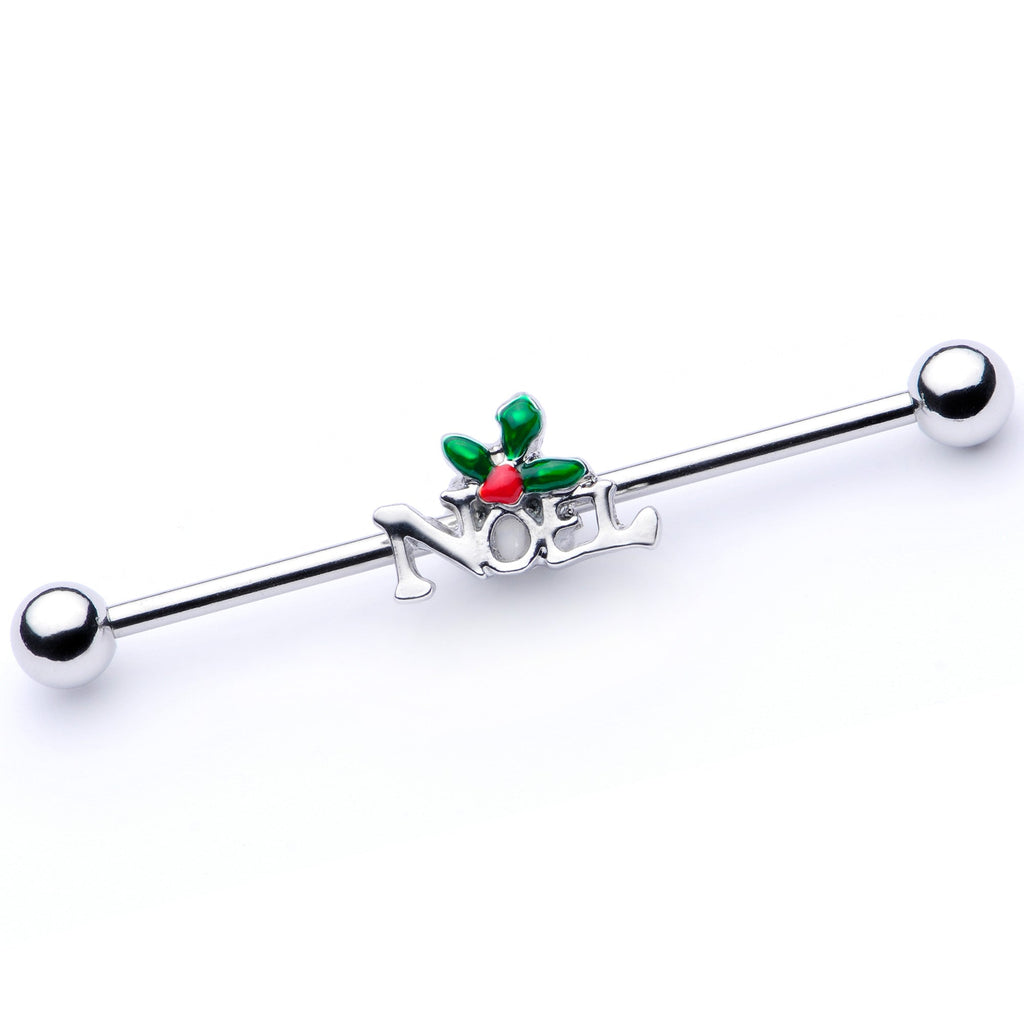 BodyCandy 14G Red Gem Noel Holiday Christmas Industrial Barbell 38mm — main product shot