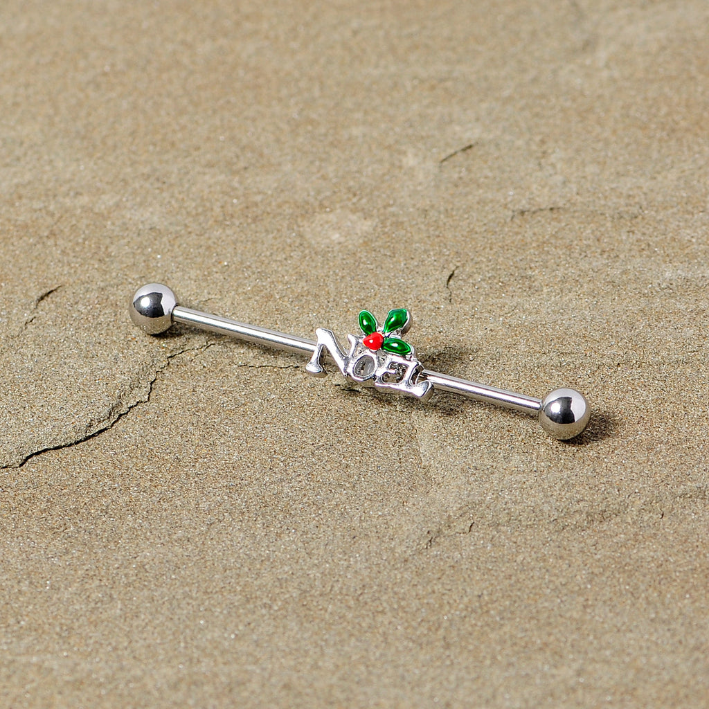 BodyCandy 14G Red Gem Noel Holiday Christmas Industrial Barbell 38mm — lifestyle context