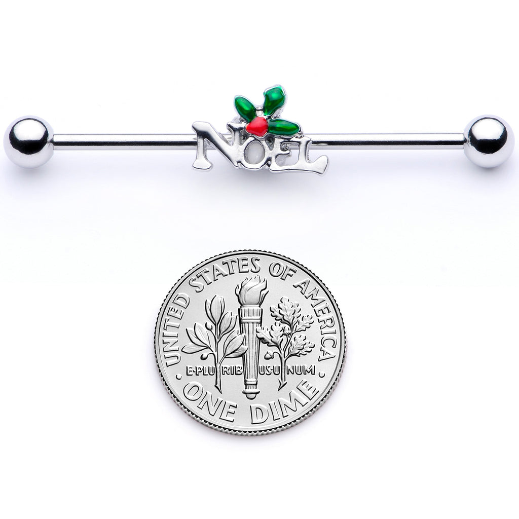 BodyCandy 14G Red Gem Noel Holiday Christmas Industrial Barbell 38mm — alternative angle