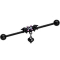 BodyCandy 14G Clear Gem Heart Bat Halloween Dangle Industrial Barbell 38mm — main product shot