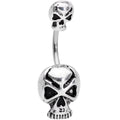 BodyCandy Scary Double Skull Halloween Double Mount Belly Ring — main product shot