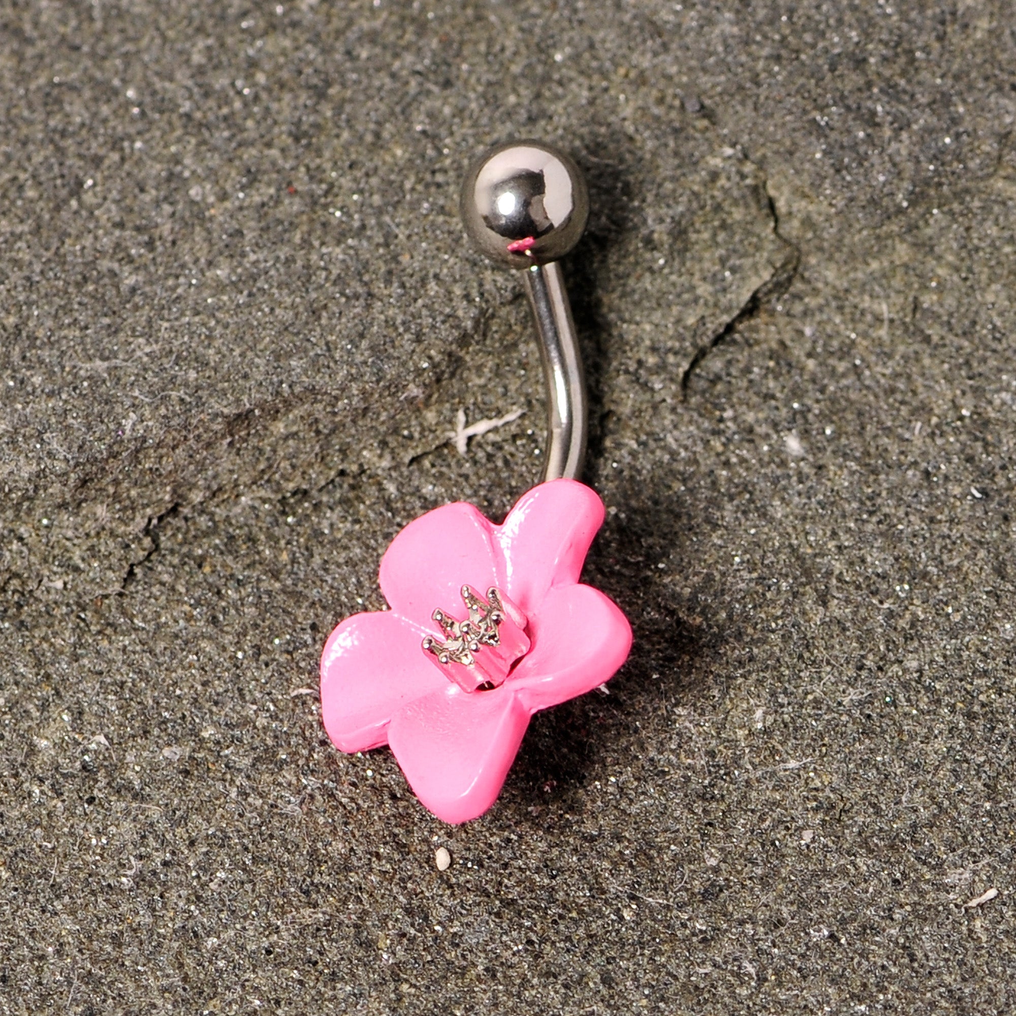 BodyCandy Spring Blossom Pretty Pink Flower Belly Ring — lifestyle context