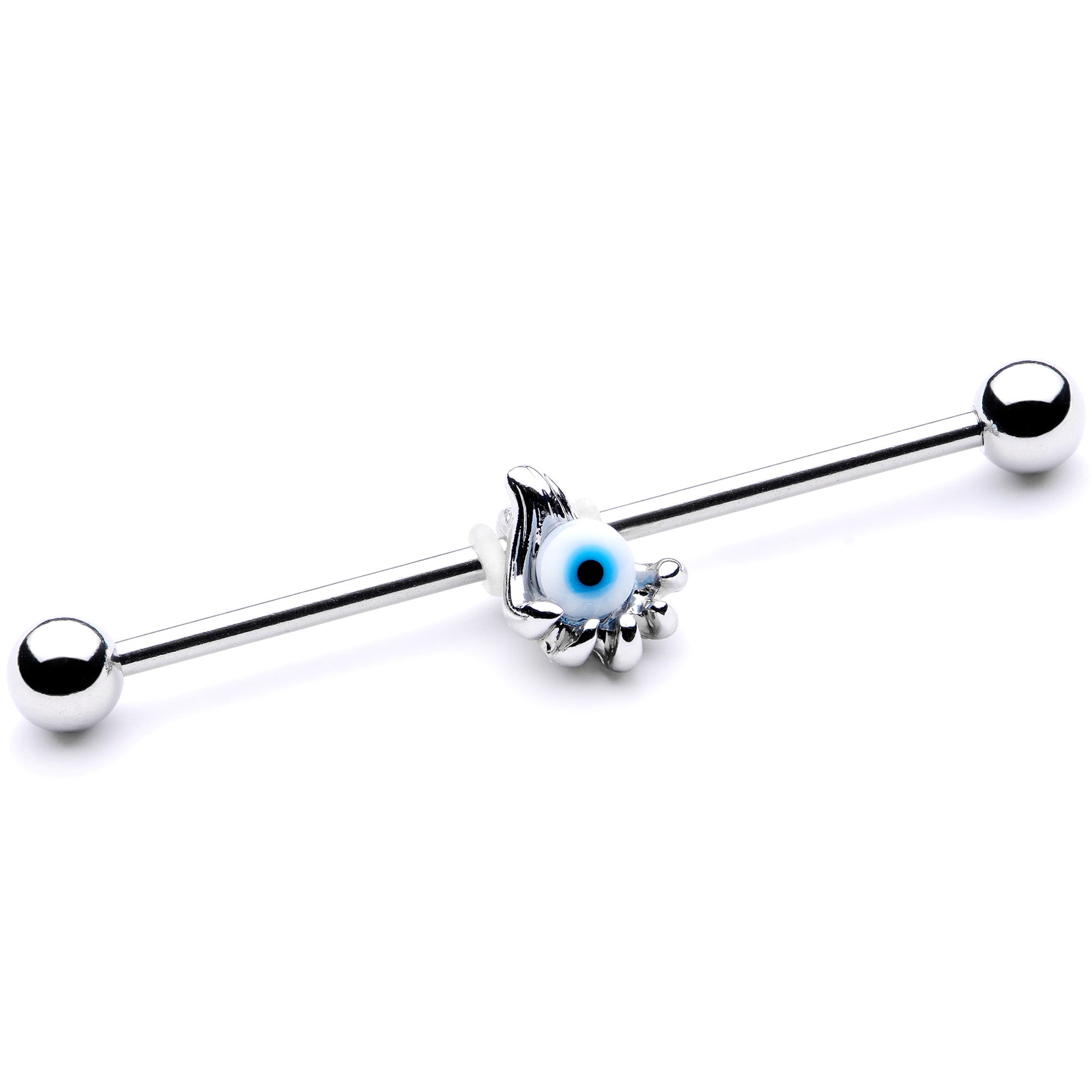 BodyCandy 14G Blue Eyeball Hand Halloween Industrial Barbell 38mm — main product shot