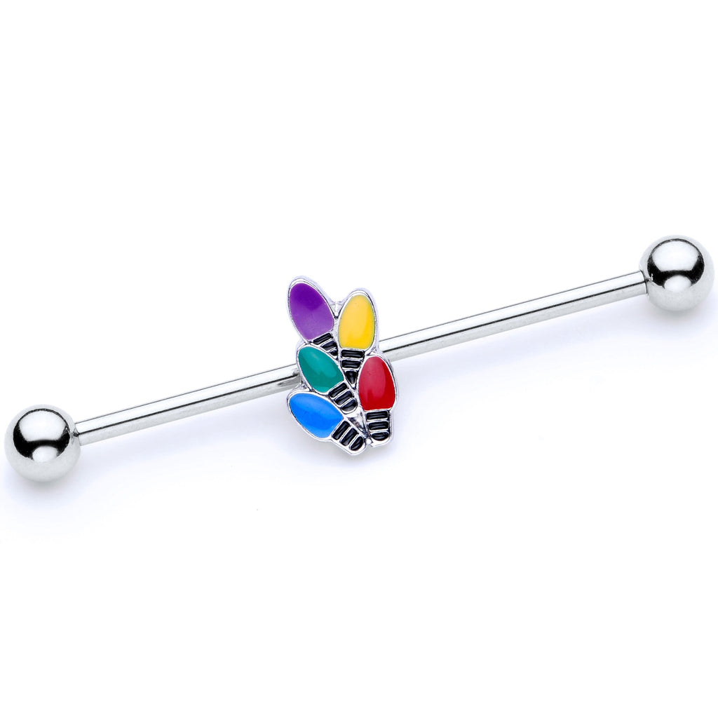 BodyCandy 14G Christmas Lights Industrial Barbell 38mm — main product shot