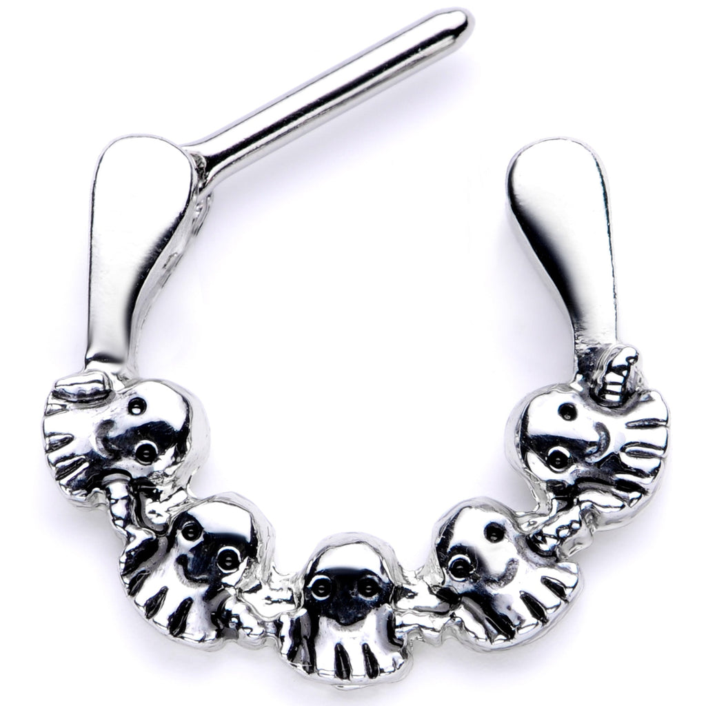 BodyCandy 16G 5/16 Gathering of Ghosts Halloween Septum Clicker — detail close-up