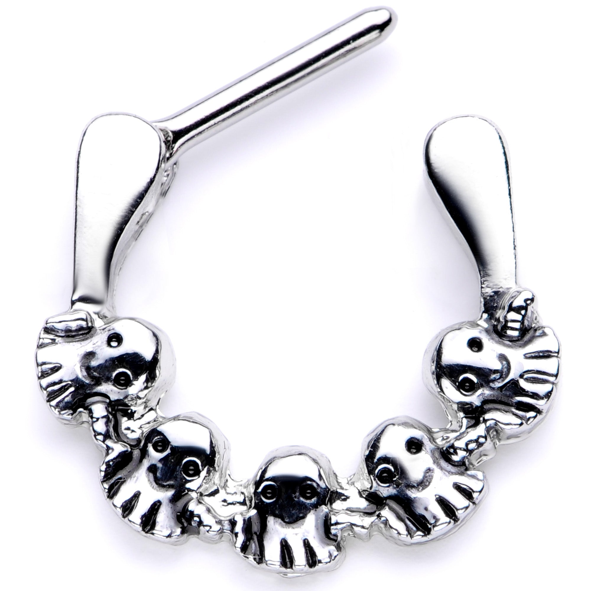 BodyCandy 16G 5/16 Gathering of Ghosts Halloween Septum Clicker — detail close-up