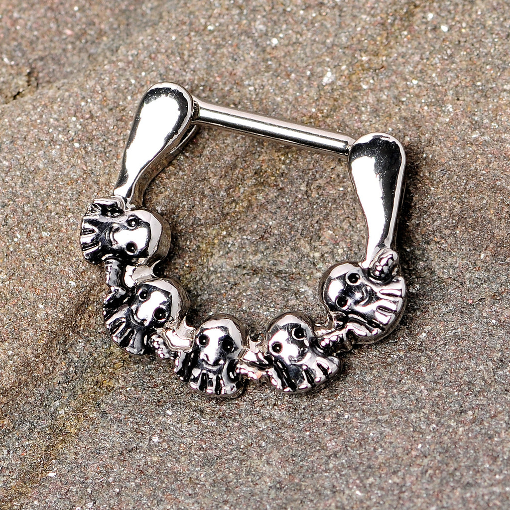BodyCandy 16G 5/16 Gathering of Ghosts Halloween Septum Clicker — lifestyle context