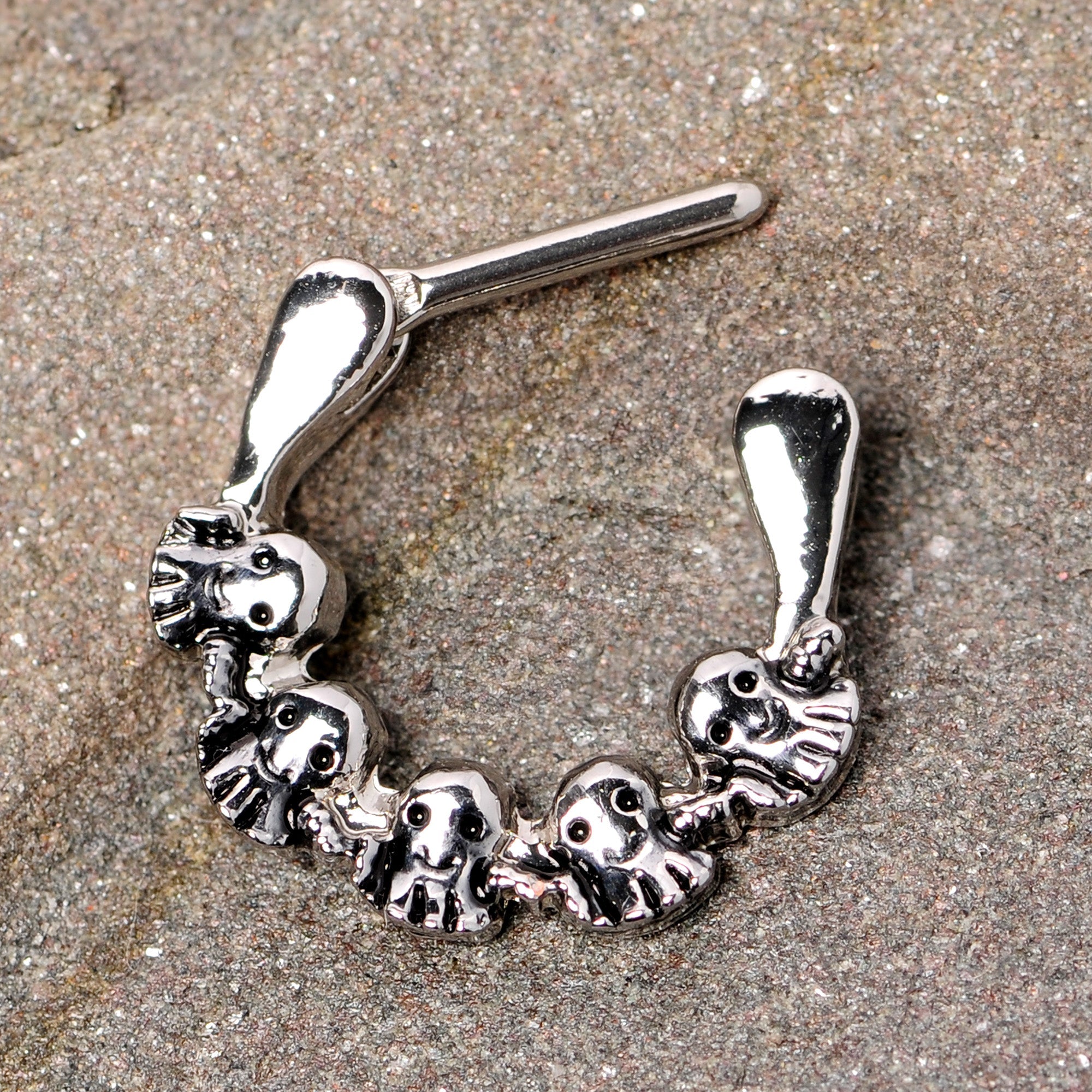 BodyCandy 16G 5/16 Gathering of Ghosts Halloween Septum Clicker — side view