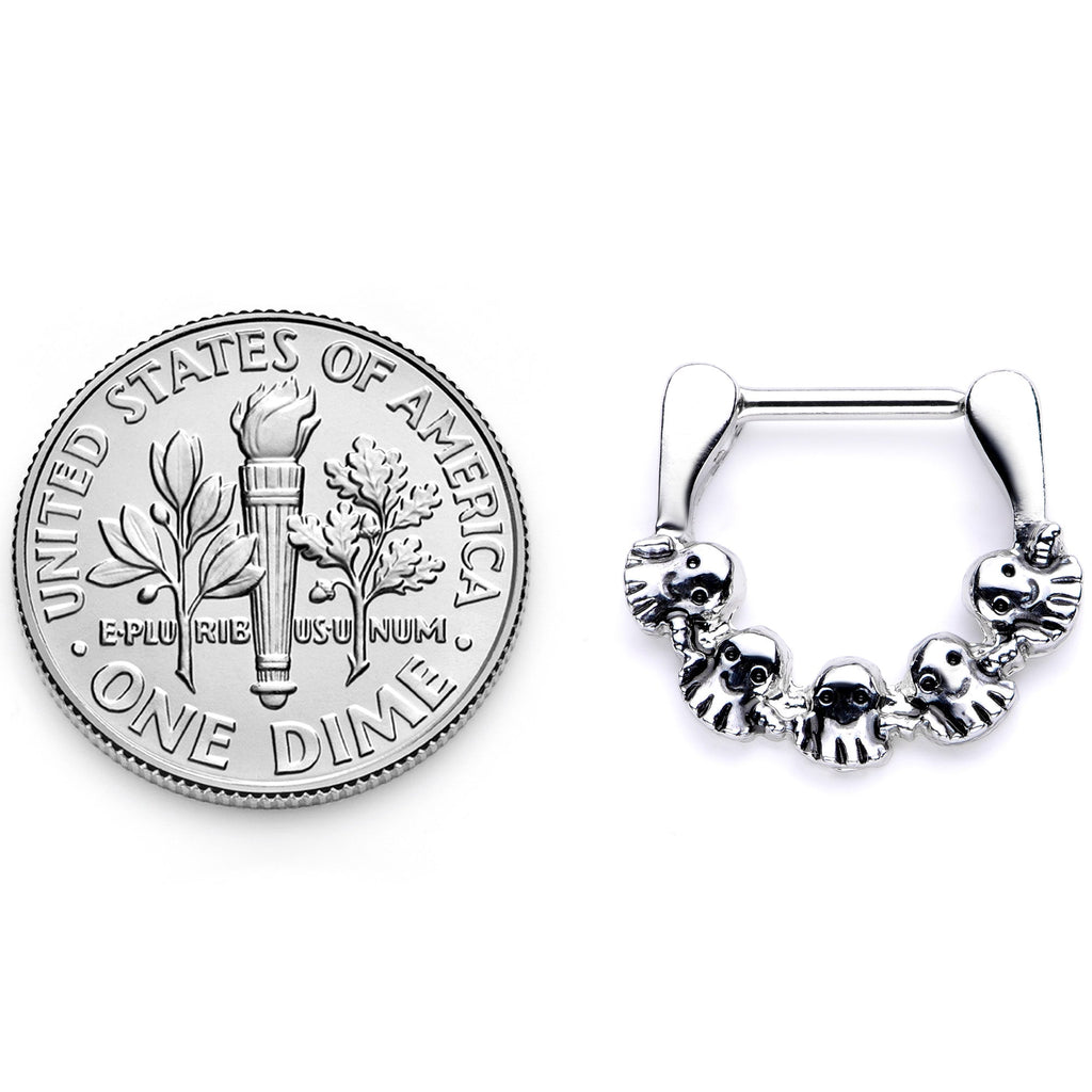 BodyCandy 16G 5/16 Gathering of Ghosts Halloween Septum Clicker — alternative angle
