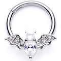 BodyCandy 16G 3/8 Clear Gem Vampire Bat Halloween Hinged Segment Ring — main product shot