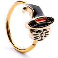 BodyCandy 20G 5/16 Gold Tone Black Witch Hat Cat Halloween Nose Hoop — main product shot