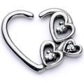 BodyCandy 16G 3/8 Clear CZ Gem Valentines Day Left Heart Closure Ring — main product shot