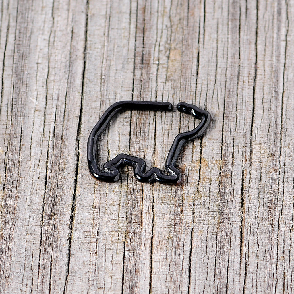 BodyCandy 16G 5/16 Black Polar Bear Closure Ring — side view