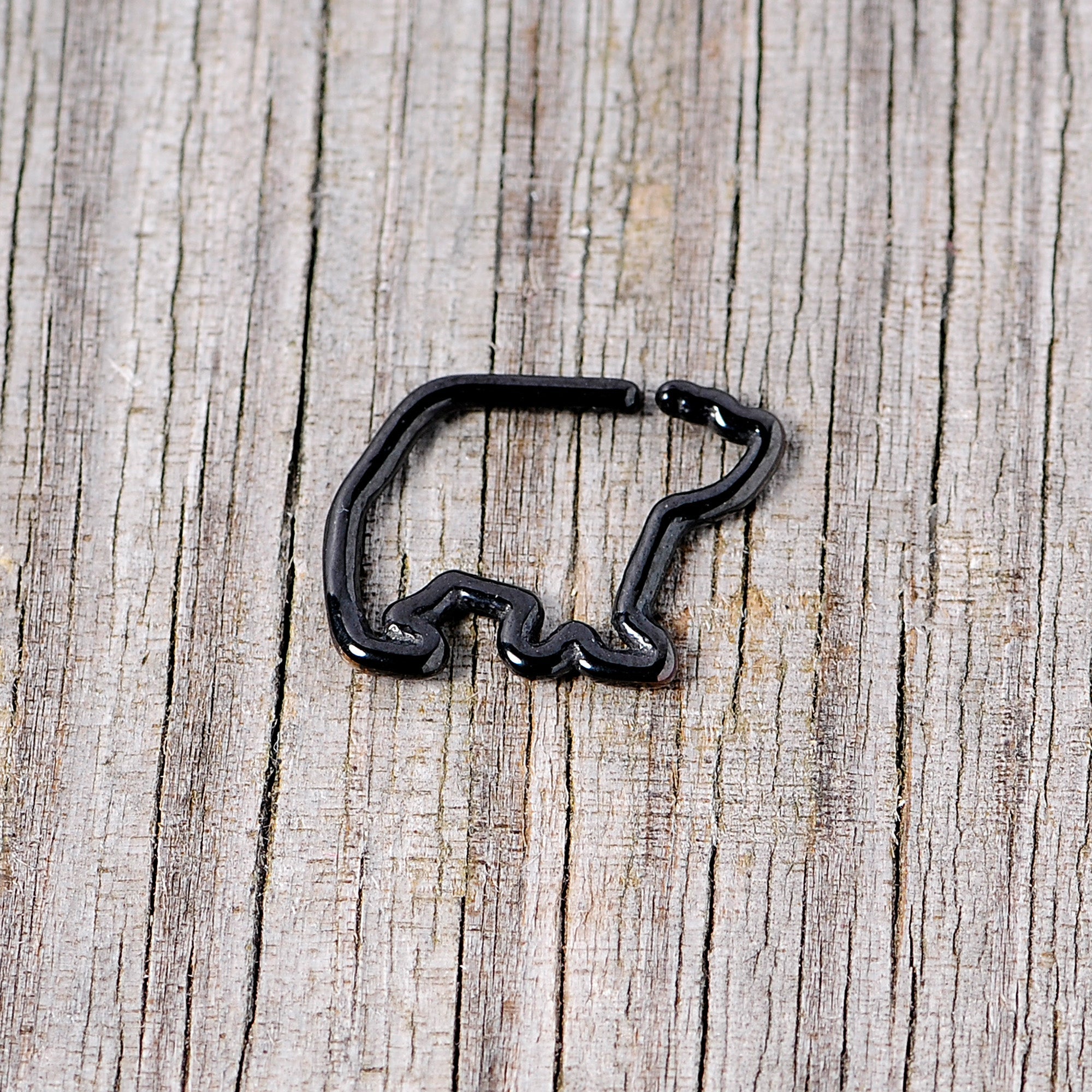 BodyCandy 16G 5/16 Black Polar Bear Closure Ring — side view