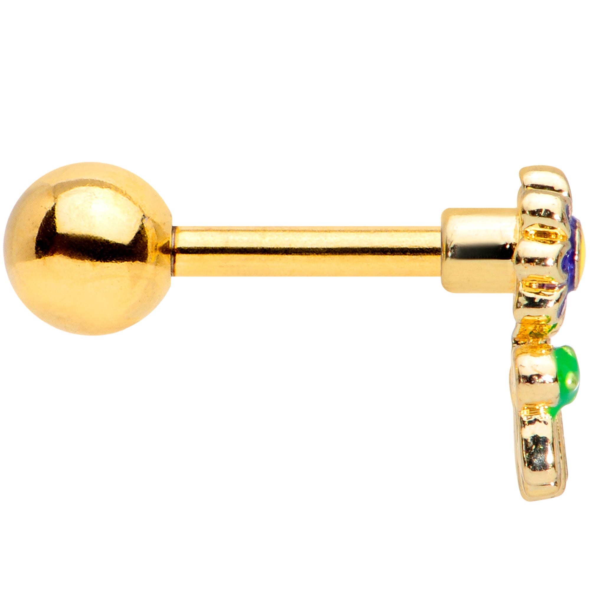 BodyCandy 16G 1/4 Gold Tone Snail Flower Cartilage Tragus Earring — lifestyle context