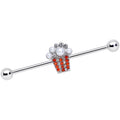 BodyCandy 14G White Orb Movie Night Popcorn Industrial Barbell 38mm — main product shot