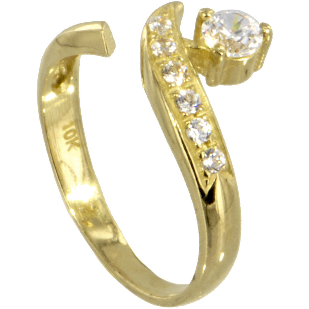 BodyCandy 10K GOLD Cubic Zirconia SOLITAIRE Toe Ring — main product shot