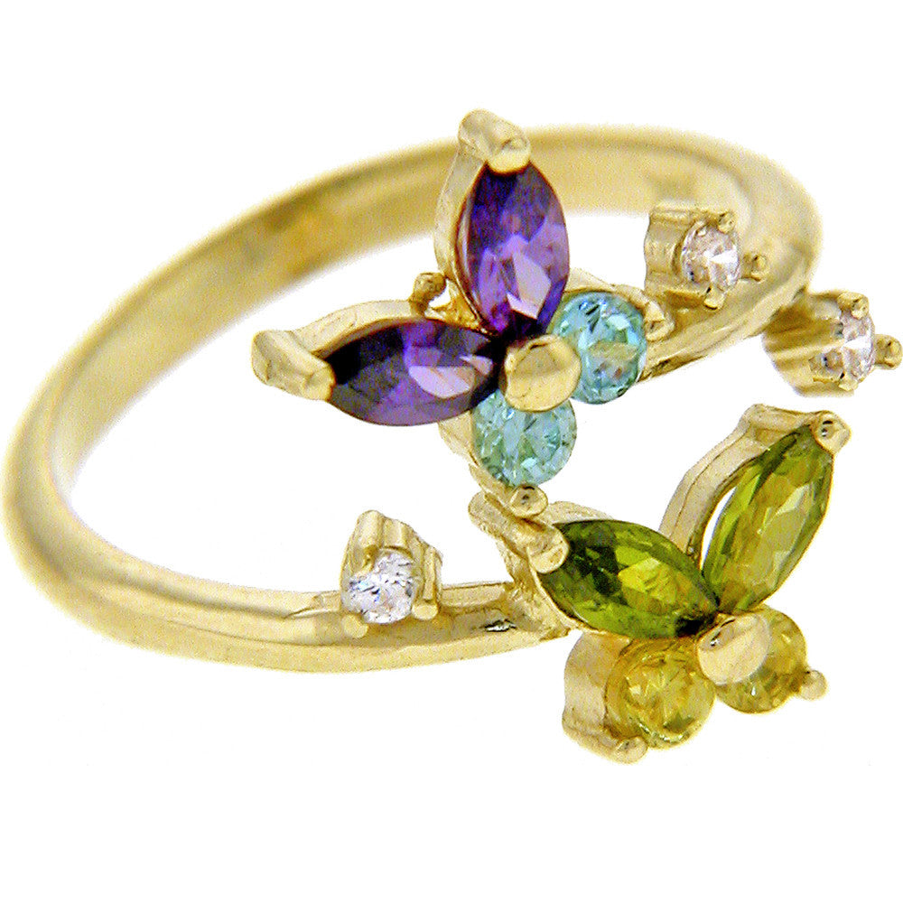 BodyCandy 10K GOLD Cubic Zirconia BUTTERFLY Toe Ring — main product shot