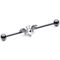 BodyCandy 14G Clear Gem Black Bat Halloween Industrial Barbell 38mm — main product shot