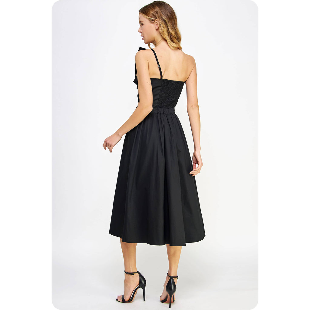 Black Knotted Bow Dress