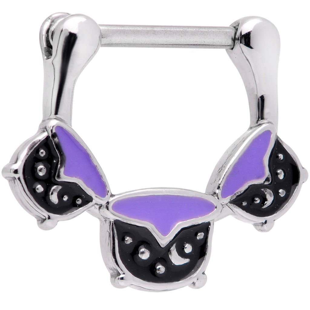BodyCandy 16G 3/8 Black Purple Cauldron Halloween Cartilage Clicker — main product shot