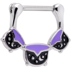 16G 3/8 Black Purple Cauldron Halloween Cartilage Clicker