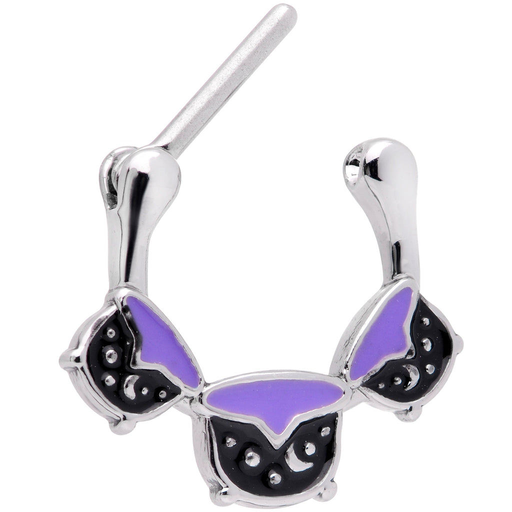 BodyCandy 16G 3/8 Black Purple Cauldron Halloween Cartilage Clicker — back view