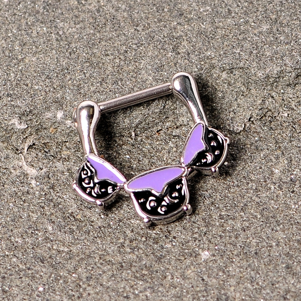 BodyCandy 16G 3/8 Black Purple Cauldron Halloween Cartilage Clicker — alternative angle