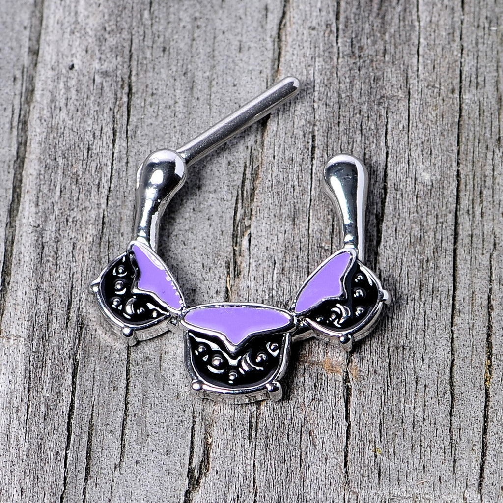 BodyCandy 16G 3/8 Black Purple Cauldron Halloween Cartilage Clicker — size reference