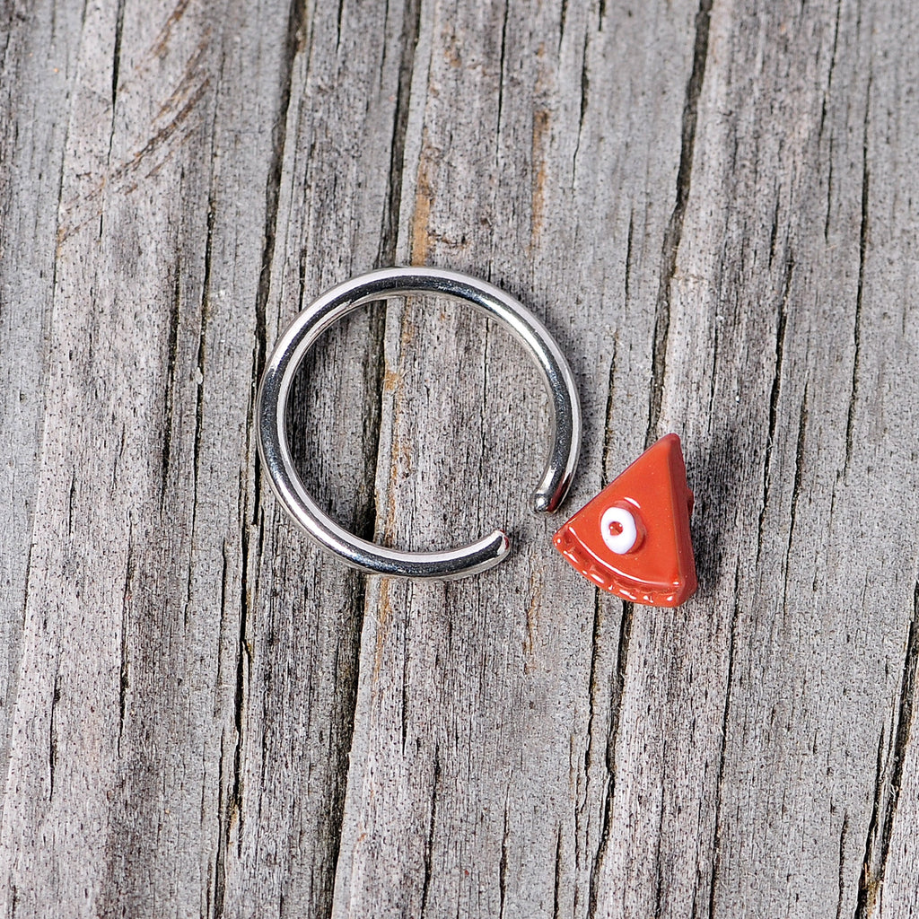 BodyCandy 16G 3/8 Brown Pumpkin Pie Thanksgiving Holiday BCR Captive Ring — back view