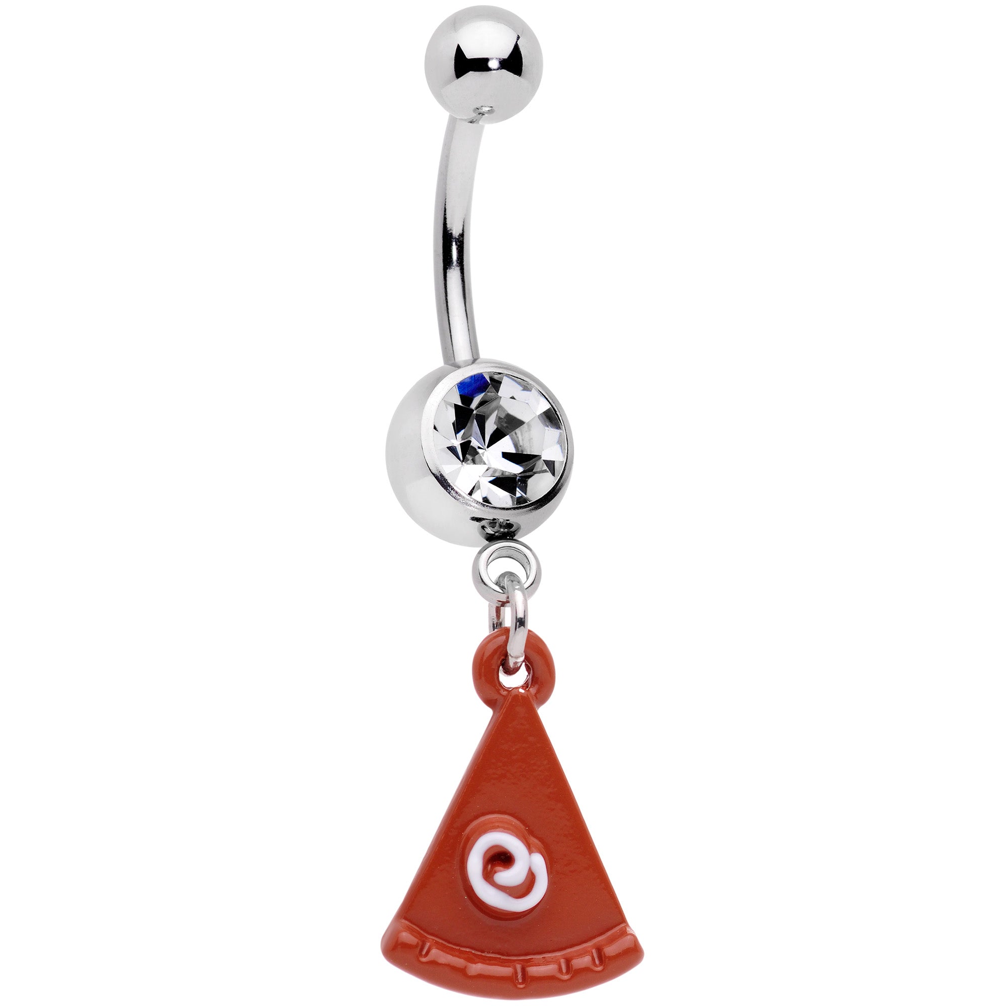 BodyCandy Clear Gem Pumpkin Pie Holiday Thanksgiving Dangle Belly Ring — main product shot