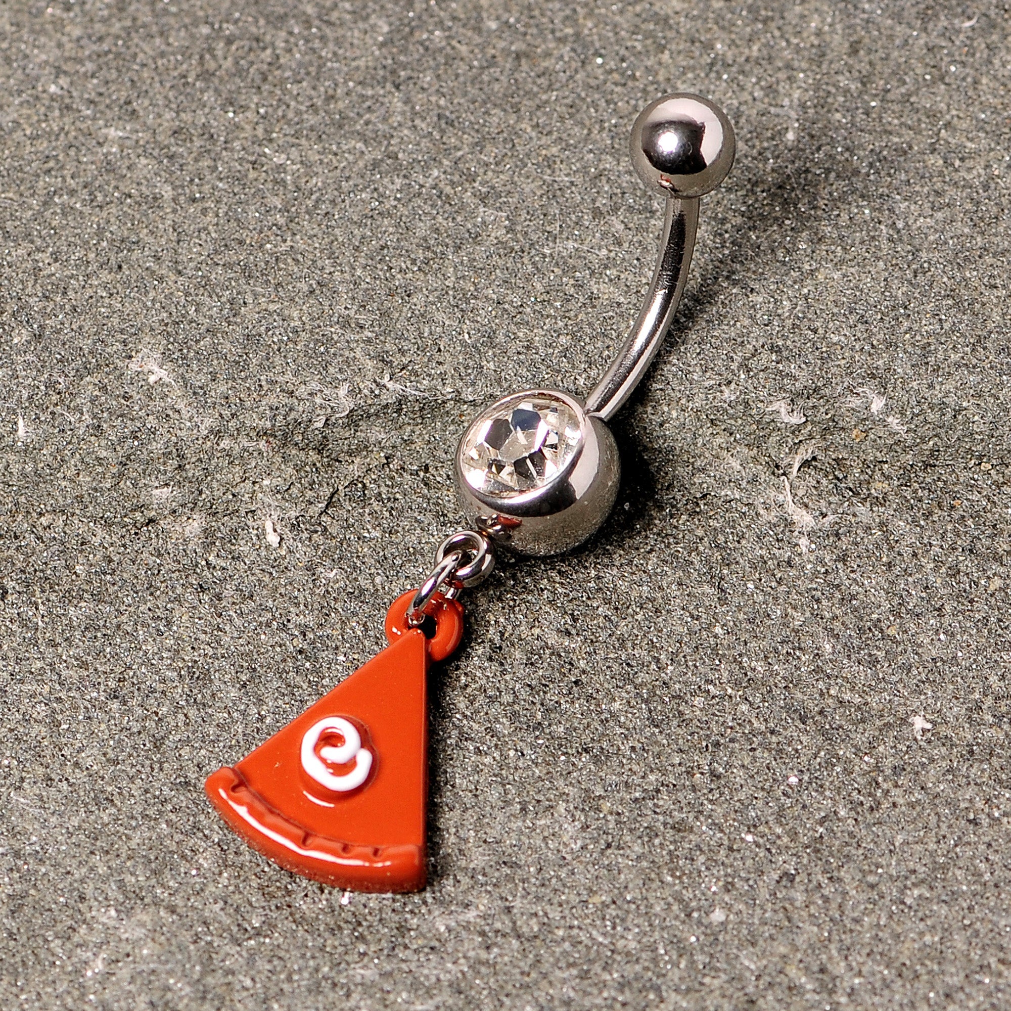 BodyCandy Clear Gem Pumpkin Pie Holiday Thanksgiving Dangle Belly Ring — lifestyle context