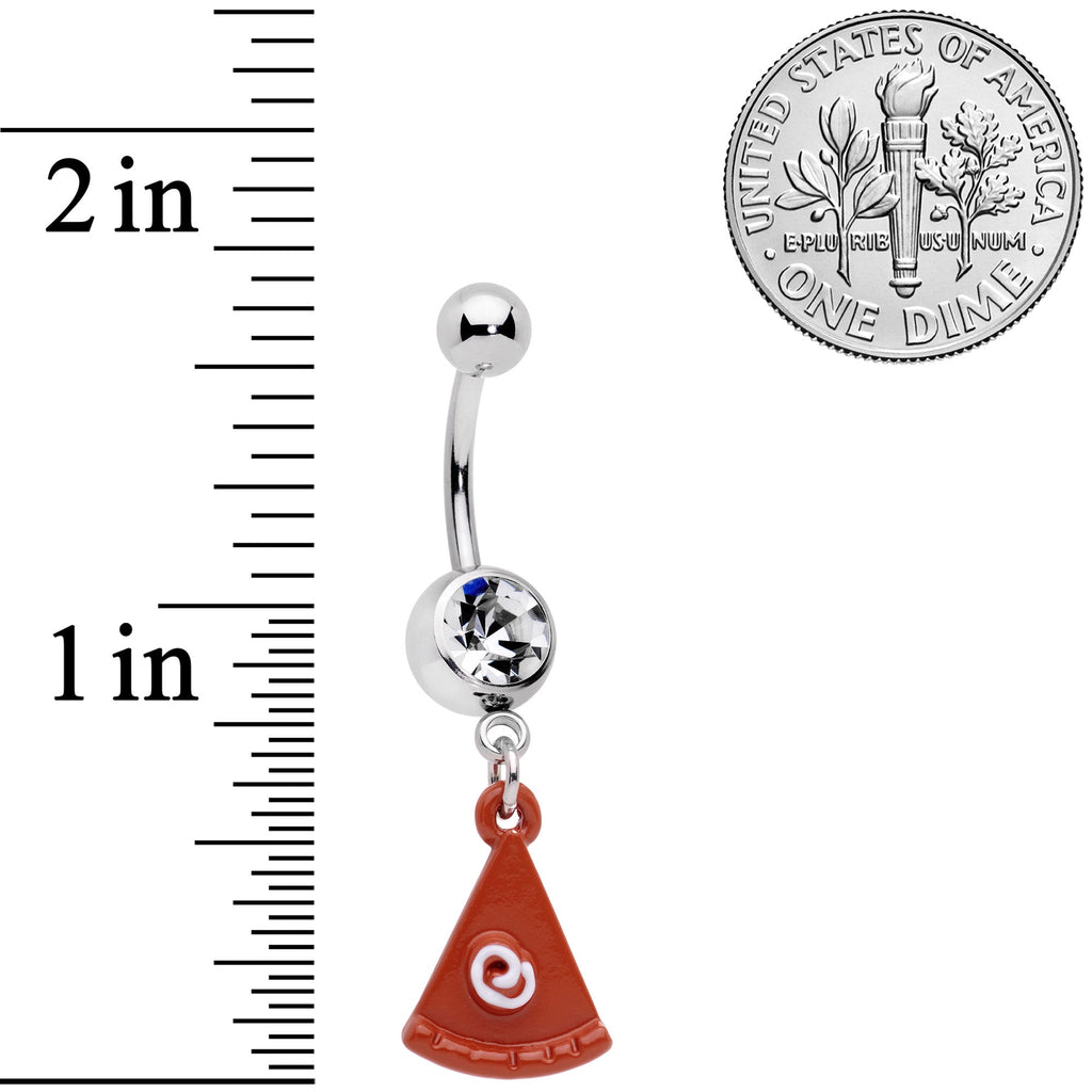 BodyCandy Clear Gem Pumpkin Pie Holiday Thanksgiving Dangle Belly Ring — alternative angle