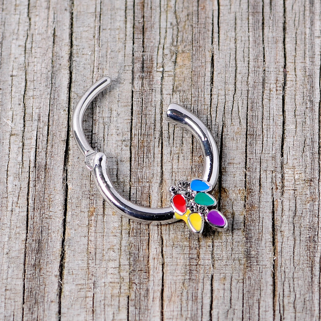 BodyCandy 16G 3/8 Christmas Lights Holiday Septum Clicker — alternative angle